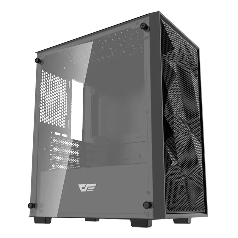 DarkFlash M305 Mesh M-ATX Gaming Case ? Tempered Glass Panel, 3 Fans, High Airflow - Image 2